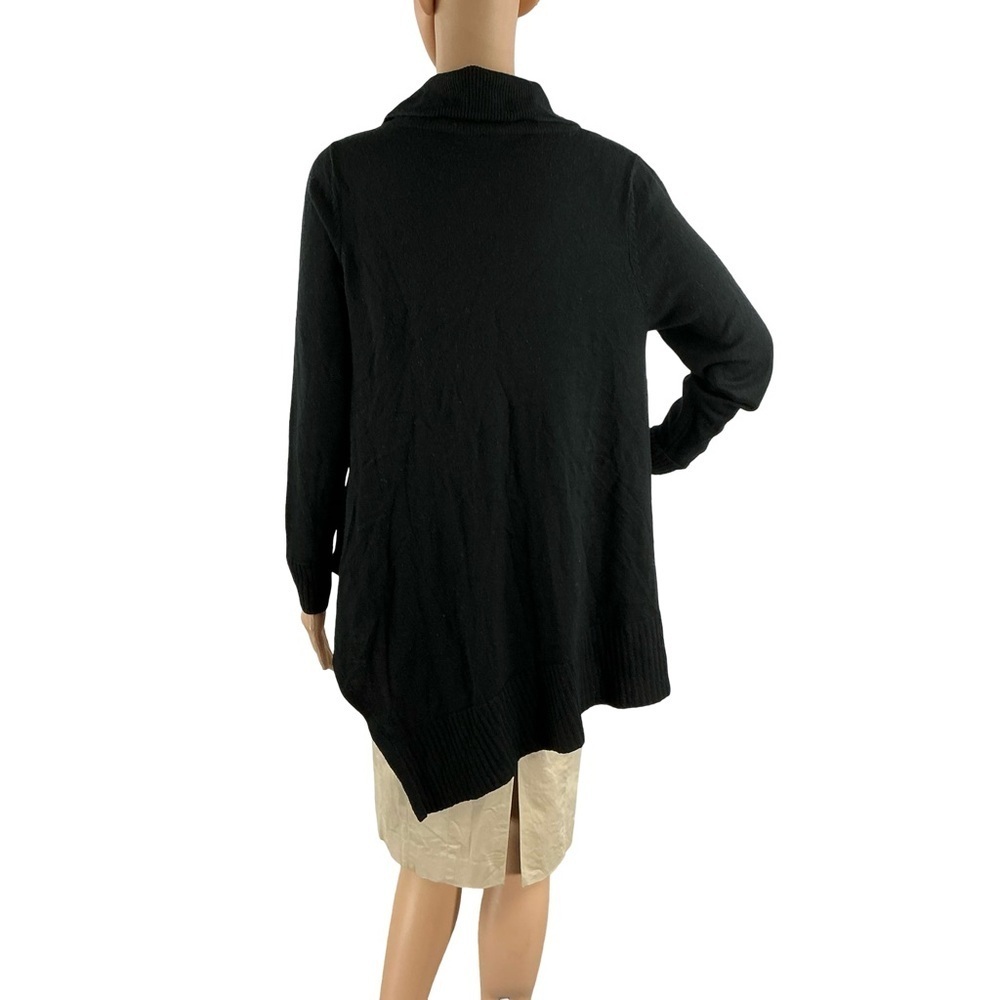 Eileen Fisher Merino Wool Tunic Sweater Asymmetrical Hem Black Size S - Picture 5 of 7